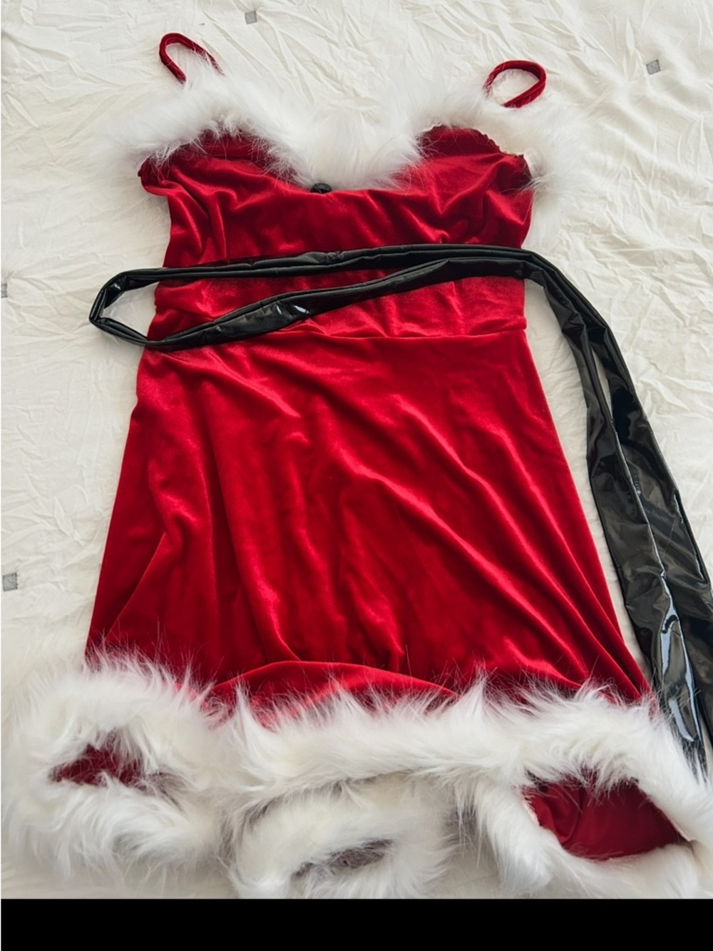 Mean Girls Red Velvet Dress with Fur Trim